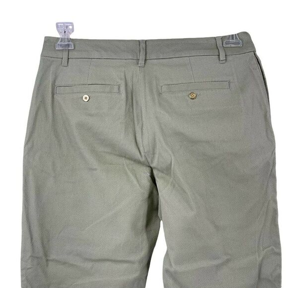 Liz Claiborne Cropped Pants Green Textured Mid Rise Skinny Trousers Chic Size 8 - Picture 5 of 7